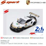 Modelauto 1:87 | Spark 87S150 | Porsche GT Team 911 RSR 2019 #91 - R.Lietz - F.Makowiecki - G.Bruni Modelauto 1:87 | Spark 87S150 | Porsche GT Team 911 RSR 2019 #91 - R.Lietz - F.Makowiecki - G.Bruni