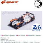 Modelauto 1:43 | Spark S5108 | Onroak Ligier JS P2 Judd | S024 ! By Lombard Racing 2016 #22 - V.Capillaire - E.Maris - J.Coleman Modelauto 1:43 | Spark S5108 | Onroak Ligier JS P2 Judd | S024 ! By Lombard Racing 2016 #22 - V.Capillaire - E.Maris - J.Coleman