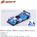 Modelauto 1:43 | Spark S5113 | Morgan Nissan | Pegasus Racing 2016 #28 - I.Taittinger - R.Striebig - L.Roussel Modelauto 1:43 | Spark S5113 | Morgan Nissan | Pegasus Racing 2016 #28 - I.Taittinger - R.Striebig - L.Roussel