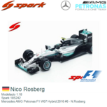 Modelauto 1:18 | Spark 18S242 | Mercedes AMG Petronas F1 W07 Hybrid 2016 #6 - N.Rosberg Modelauto 1:18 | Spark 18S242 | Mercedes AMG Petronas F1 W07 Hybrid 2016 #6 - N.Rosberg
