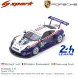 Modelauto 1:43 | Spark S7032 | Porsche GT Team 911 RSR LMGTE-PRO 2018 #91 - R.Lietz - F.Makowiecki - G.Bruni Modelauto 1:43 | Spark S7032 | Porsche GT Team 911 RSR LMGTE-PRO 2018 #91 - R.Lietz - F.Makowiecki - G.Bruni