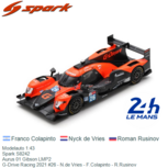 Modelauto 1:43 | Spark S8242 | Aurus 01 Gibson LMP2 | G-Drive Racing 2021 #26 - N.de Vries - F.Colapinto - R.Rusinov Modelauto 1:43 | Spark S8242 | Aurus 01 Gibson LMP2 | G-Drive Racing 2021 #26 - N.de Vries - F.Colapinto - R.Rusinov