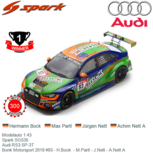 Modelauto 1:43 | Spark SG535 | Audi RS3 SP-3T | Bonk Motorsport 2019 #93 - H.Bock - M.Partl - J.Nett - A.Nett A Modelauto 1:43 | Spark SG535 | Audi RS3 SP-3T | Bonk Motorsport 2019 #93 - H.Bock - M.Partl - J.Nett - A.Nett A