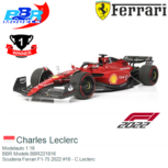 Modelauto 1:18 | BBR Models BBR221816 | Scuderia Ferrari F1-75 2022 #16 - C.Leclerc Modelauto 1:18 | BBR Models BBR221816 | Scuderia Ferrari F1-75 2022 #16 - C.Leclerc