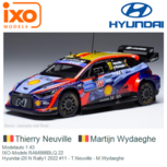 Modelauto 1:43 | IXO-Models RAM866BLQ.22 | Hyundai i20 N Rally1 2022 #11 - T.Neuville - M.Wydaeghe Modelauto 1:43 | IXO-Models RAM866BLQ.22 | Hyundai i20 N Rally1 2022 #11 - T.Neuville - M.Wydaeghe