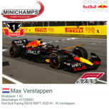 Modelauto 1:43 | Minichamps 417220601 | Red Bull Racing RB18 RBPT 2022 #1 - M.Verstappen Modelauto 1:43 | Minichamps 417220601 | Red Bull Racing RB18 RBPT 2022 #1 - M.Verstappen