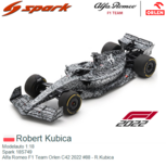 Modelauto 1:18 | Spark 18S749 | Alfa Romeo F1 Team Orlen C42 2022 #88 - R.Kubica Modelauto 1:18 | Spark 18S749 | Alfa Romeo F1 Team Orlen C42 2022 #88 - R.Kubica