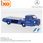 Modelauto 1:43 | IXO-Models RAC342 | Mercedes Benz Rennwagen Schnelltrasporter Blue 1955 Modelauto 1:43 | IXO-Models RAC342 | Mercedes Benz Rennwagen Schnelltrasporter Blue 1955
