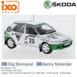 Modelauto 1:43 | IXO-Models RAC363 | Trigard Team Skoda Felicia Kit Car 1995 #20 - S.Blomqvist - B.Melander Modelauto 1:43 | IXO-Models RAC363 | Trigard Team Skoda Felicia Kit Car 1995 #20 - S.Blomqvist - B.Melander