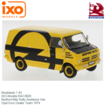 Modelauto 1:43 | IXO-Models RAC382X | Bedford Blitz Rally Assitance Van | Opel Euro Dealer Team 1974 Modelauto 1:43 | IXO-Models RAC382X | Bedford Blitz Rally Assitance Van | Opel Euro Dealer Team 1974