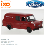 Modelauto 1:43 | IXO-Models RAC384X | Ford Transit MK.I | Porsche Racing Service 1966 Modelauto 1:43 | IXO-Models RAC384X | Ford Transit MK.I | Porsche Racing Service 1966