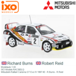 Modelauto 1:43 | IXO-Models RAC392LQ | Mitsubishi Ralliart Carisma GT Evo IV 1997 #2 - R.Burns - R.Reid Modelauto 1:43 | IXO-Models RAC392LQ | Mitsubishi Ralliart Carisma GT Evo IV 1997 #2 - R.Burns - R.Reid