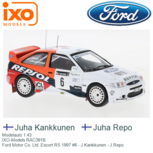 Modelauto 1:43 | IXO-Models RAC391B | Ford Motor Co. Ltd. Escort RS 1997 #6 - J.Kankkunen - J.Repo Modelauto 1:43 | IXO-Models RAC391B | Ford Motor Co. Ltd. Escort RS 1997 #6 - J.Kankkunen - J.Repo