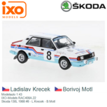 Modelauto 1:43 | IXO-Models RAC408A.22 | Skoda 130L 1988 #8 - L.Krecek - B.Motl Modelauto 1:43 | IXO-Models RAC408A.22 | Skoda 130L 1988 #8 - L.Krecek - B.Motl