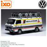 Modelauto 1:43 | IXO-Models RAC420X.22 | Volkswagen LT45 LWB Rally Assistance | HB Audi Team Modelauto 1:43 | IXO-Models RAC420X.22 | Volkswagen LT45 LWB Rally Assistance | HB Audi Team