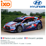 Modelauto 1:43 | IXO-Models RAM764LQ | Hyundai i20 R5 WRC 2020 #7 - P.Loubet - V.Landais Modelauto 1:43 | IXO-Models RAM764LQ | Hyundai i20 R5 WRC 2020 #7 - P.Loubet - V.Landais