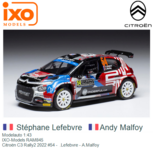 Modelauto 1:43 | IXO-Models RAM845 | Citroën C3 Rally2 2022 #54 - .Lefebvre - A.Malfoy Modelauto 1:43 | IXO-Models RAM845 | Citroën C3 Rally2 2022 #54 - .Lefebvre - A.Malfoy
