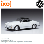 Accessoire 1:43 | IXO-Models CLC421N | Volkswagen Karmann Ghia Coupe White and black 1958 Accessoire 1:43 | IXO-Models CLC421N | Volkswagen Karmann Ghia Coupe White and black 1958
