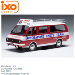 Modelauto 1:43 | IXO-Models RAC395X | RAF 2203 | AVTO Export Rallye Team #7 Modelauto 1:43 | IXO-Models RAC395X | RAF 2203 | AVTO Export Rallye Team #7