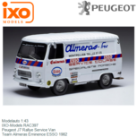 Modelauto 1:43 | IXO-Models RAC397 | Peugeot J7 Rallye Service Van | Team Almeras Eminence ESSO 1982 Modelauto 1:43 | IXO-Models RAC397 | Peugeot J7 Rallye Service Van | Team Almeras Eminence ESSO 1982