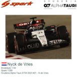 Modelauto 1:64 | Spark Y289 | Scuderia Alpha Tauri AT04 2023 #21 - N.de Vries Modelauto 1:64 | Spark Y289 | Scuderia Alpha Tauri AT04 2023 #21 - N.de Vries