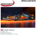 Modelauto 1:43 | Minichamps 537234304 | McLaren F1 MCL60 2023 #4 - L.Norris Modelauto 1:43 | Minichamps 537234304 | McLaren F1 MCL60 2023 #4 - L.Norris