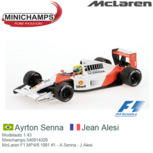 Modelauto 1:43 | Minichamps 540914328 | McLaren F1 MP4/6 1991 #1 - A.Senna - J.Alesi Modelauto 1:43 | Minichamps 540914328 | McLaren F1 MP4/6 1991 #1 - A.Senna - J.Alesi