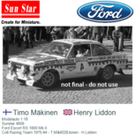 Modelauto 1:18 | Sunstar 4856 | Ford Escort RS 1800 Mk.II | Colt Racing Team 1975 #4 - T.Mäkinen - H.Liddon Modelauto 1:18 | Sunstar 4856 | Ford Escort RS 1800 Mk.II | Colt Racing Team 1975 #4 - T.Mäkinen - H.Liddon
