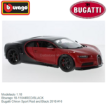 Modelauto 1:18 | Bburago 18-11044RED/BLACK | Bugatti Chiron Sport Red and Black 2016 #16 Modelauto 1:18 | Bburago 18-11044RED/BLACK | Bugatti Chiron Sport Red and Black 2016 #16