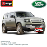 Modelauto 1:24 | Bburago 18-21101GREEN | Land Rover Defender 110 Metallic Light Green Modelauto 1:24 | Bburago 18-21101GREEN | Land Rover Defender 110 Metallic Light Green
