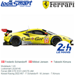 Modelauto 1:43 | Looksmart LSLM145 | Ferrari 488 GTE EVO LMGTE-AM | Kessel Racing 2022 #57 - F.Schandorff - M.Jensen - T.Kimura Modelauto 1:43 | Looksmart LSLM145 | Ferrari 488 GTE EVO LMGTE-AM | Kessel Racing 2022 #57 - F.Schandorff - M.Jensen - T.Kimura