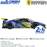 Modelauto 1:43 | Looksmart LSLM146 | Ferrari 488 GTE EVO LMGTE-AM | Inception Racing 2022 #59 - C.Ledogar - M.Klein - A.West Modelauto 1:43 | Looksmart LSLM146 | Ferrari 488 GTE EVO LMGTE-AM | Inception Racing 2022 #59 - C.Ledogar - M.Klein - A.West