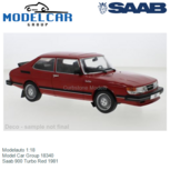 Modelauto 1:18 | Model Car Group 18340 | Saab 900 Turbo Red 1981 Modelauto 1:18 | Model Car Group 18340 | Saab 900 Turbo Red 1981