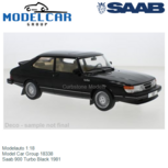 Modelauto 1:18 | Model Car Group 18338 | Saab 900 Turbo Black 1981 Modelauto 1:18 | Model Car Group 18338 | Saab 900 Turbo Black 1981