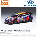 Modelauto 1:43 | IXO-Models RAM853.22 | Hyundai Mobis WRT i20 N Rally1 2022 #8 - O.Tänak - M.Järveoja Modelauto 1:43 | IXO-Models RAM853.22 | Hyundai Mobis WRT i20 N Rally1 2022 #8 - O.Tänak - M.Järveoja