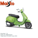 Motorfiets 1:18 | Maisto 20-16888GREEN | Vespa Sprint 150 ABS Green 2018 Motorfiets 1:18 | Maisto 20-16888GREEN | Vespa Sprint 150 ABS Green 2018