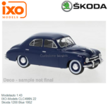 Modelauto 1:43 | IXO-Models CLC496N.22 | Skoda 1200 Blue 1952 Modelauto 1:43 | IXO-Models CLC496N.22 | Skoda 1200 Blue 1952