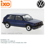 Modelauto 1:43 | IXO-Models CLC499N.22 | Volkswagen Golf GTi Mk.II Metallic Blue 1984 Modelauto 1:43 | IXO-Models CLC499N.22 | Volkswagen Golf GTi Mk.II Metallic Blue 1984