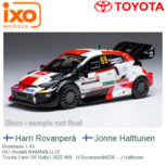 Modelauto 1:43 | IXO-Models RAM849LQ.22 | Toyota Yaris GR Rally1 2022 #69 - H.Rovanperä - J.Halttunen Modelauto 1:43 | IXO-Models RAM849LQ.22 | Toyota Yaris GR Rally1 2022 #69 - H.Rovanperä - J.Halttunen