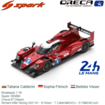 Modelauto 1:18 | Spark 18S694 | Oreca 07 Gibson | Richard Mille Racing 2021 #1 - B.Visser - T.Calderón - S.Flörsch Modelauto 1:18 | Spark 18S694 | Oreca 07 Gibson | Richard Mille Racing 2021 #1 - B.Visser - T.Calderón - S.Flörsch
