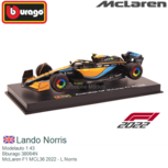 Modelauto 1:43 | Bburago 38064N | McLaren F1 MCL36 2022 - L.Norris Modelauto 1:43 | Bburago 38064N | McLaren F1 MCL36 2022 - L.Norris