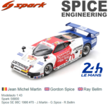 Modelauto 1:43 | Spark S6800 | Spice SE 86C 1986 #70 - J.Martin - G.Spice - R.Bellm Modelauto 1:43 | Spark S6800 | Spice SE 86C 1986 #70 - J.Martin - G.Spice - R.Bellm
