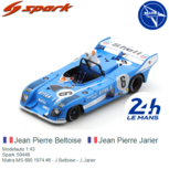 Modelauto 1:43 | Spark S9446 | Matra MS 680 1974 #6 - J.Beltoise - J.Jarier Modelauto 1:43 | Spark S9446 | Matra MS 680 1974 #6 - J.Beltoise - J.Jarier