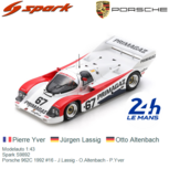 Modelauto 1:43 | Spark S9892 | Porsche 962C 1992 #16 - J.Lassig - O.Altenbach - P.Yver Modelauto 1:43 | Spark S9892 | Porsche 962C 1992 #16 - J.Lassig - O.Altenbach - P.Yver