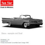 Modelauto 1:18 | Sunstar 5187 | Pontiac Bonneville Convertible Dark Orange 1959 Modelauto 1:18 | Sunstar 5187 | Pontiac Bonneville Convertible Dark Orange 1959