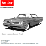 Modelauto 1:18 | Sunstar 5176 | Pontiac BonnevilleHard Top Metallic Green and Bright Beige 1959 Modelauto 1:18 | Sunstar 5176 | Pontiac BonnevilleHard Top Metallic Green and Bright Beige 1959
