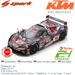 Modelauto 1:43 | Spark SG777 | KTM X-Bow GT4 | Teichmann Racing 2021 #110 - D.Bohr - T.Mölig - F.von der Laden - D.Adorf Modelauto 1:43 | Spark SG777 | KTM X-Bow GT4 | Teichmann Racing 2021 #110 - D.Bohr - T.Mölig - F.von der Laden - D.Adorf