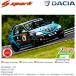 Modelauto 1:43 | Spark SG781 | Dacia Logan | SwiftWing.de 2021 #118 - J.Bussman - O.Kriese - M.Lachmayer - M.Charoudin Modelauto 1:43 | Spark SG781 | Dacia Logan | SwiftWing.de 2021 #118 - J.Bussman - O.Kriese - M.Lachmayer - M.Charoudin