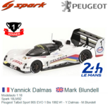 Modelauto 1:18 | Spark 18LM92 | Peugeot Talbot Sport 905 EVO 1 Bis 1992 #1 - Y.Dalmas - M.Blundell Modelauto 1:18 | Spark 18LM92 | Peugeot Talbot Sport 905 EVO 1 Bis 1992 #1 - Y.Dalmas - M.Blundell