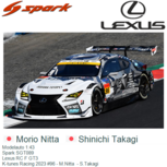 Modelauto 1:43 | Spark SGT089 | Lexus RC F GT3 | K-tunes Racing 2023 #96 - M.Nitta - S.Takagi Modelauto 1:43 | Spark SGT089 | Lexus RC F GT3 | K-tunes Racing 2023 #96 - M.Nitta - S.Takagi